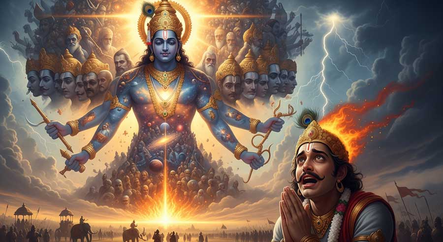 Арджуна споглядає вселенську форму Крішни — Бхагавад Гіта глава 11