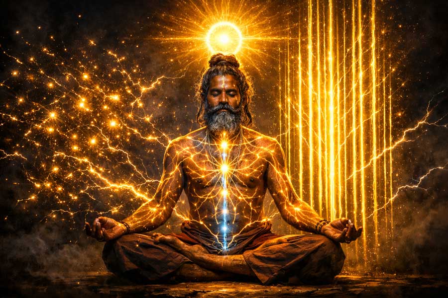 Перехід від хаотичного ментального руху до впорядкованої енергії Санкальпи та внутрішнього світла свідомості.