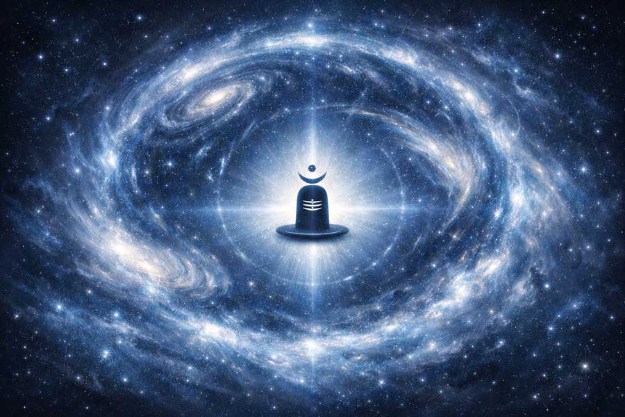 Космічний образ Шиви як нерухомого центру Всесвіту, навколо якого рухаються галактики та енергія Шакті.